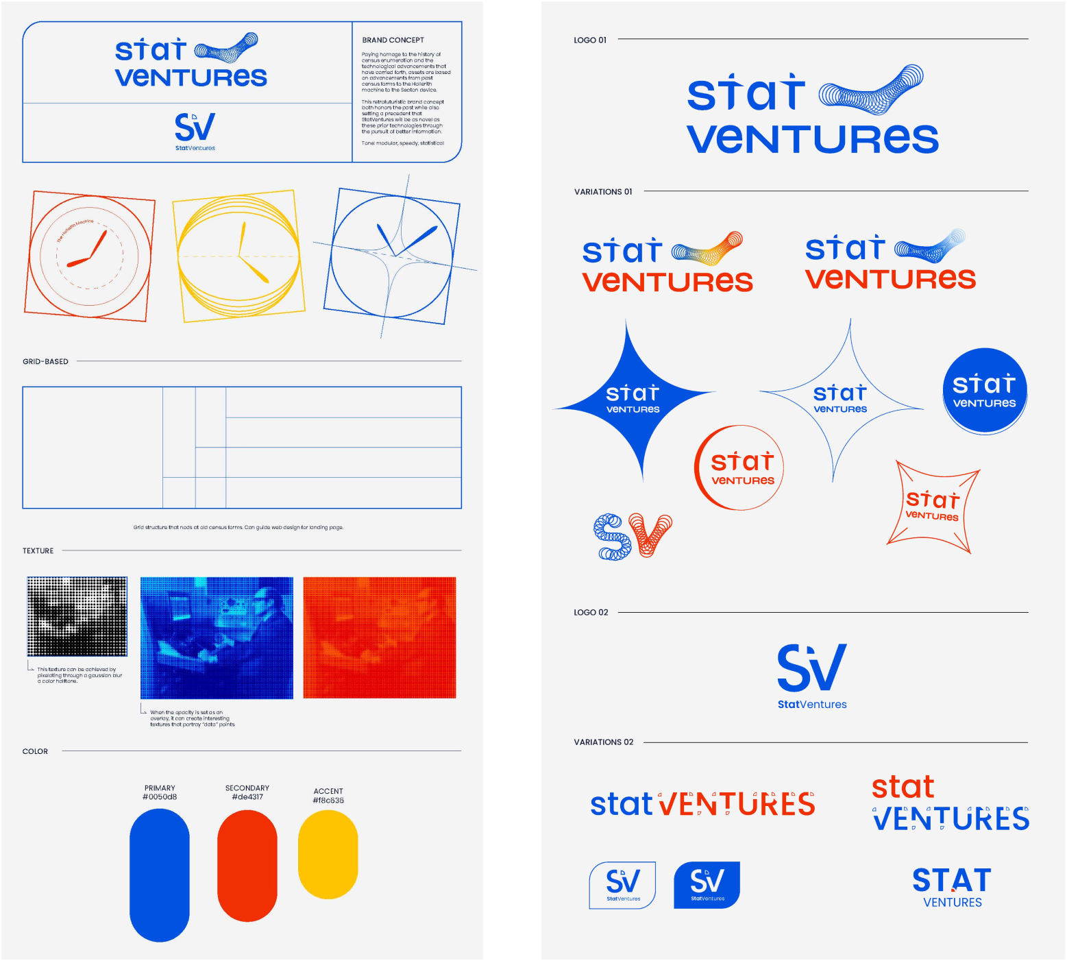 Draft of StatVentures' brand system